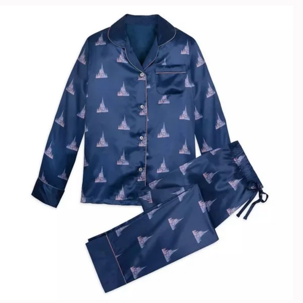 Walt Disney World 50th Celebration Satin PJ Pajama Set Castle Collection size 2X